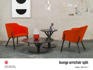 Křeslo Lounge Split získalo titul Red Dot Design Award 2016. Design Arik Levy. Foto TON