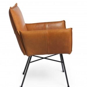 Židle SANNE, výška sedáku 48 cm, loketní opěrka výška 67 cm, čalounění kůží. JESS DESIGN 